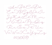 3/4" August Script Satin Embroidery Font