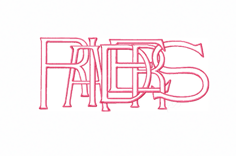 Raiders Embroidery Font LayeredType Outline Design