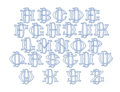 3.5" D Fishtail Embroidery Font Two Type Outline Font