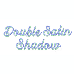 2" Double Satin Stitch Shadow Script Embroidery Font