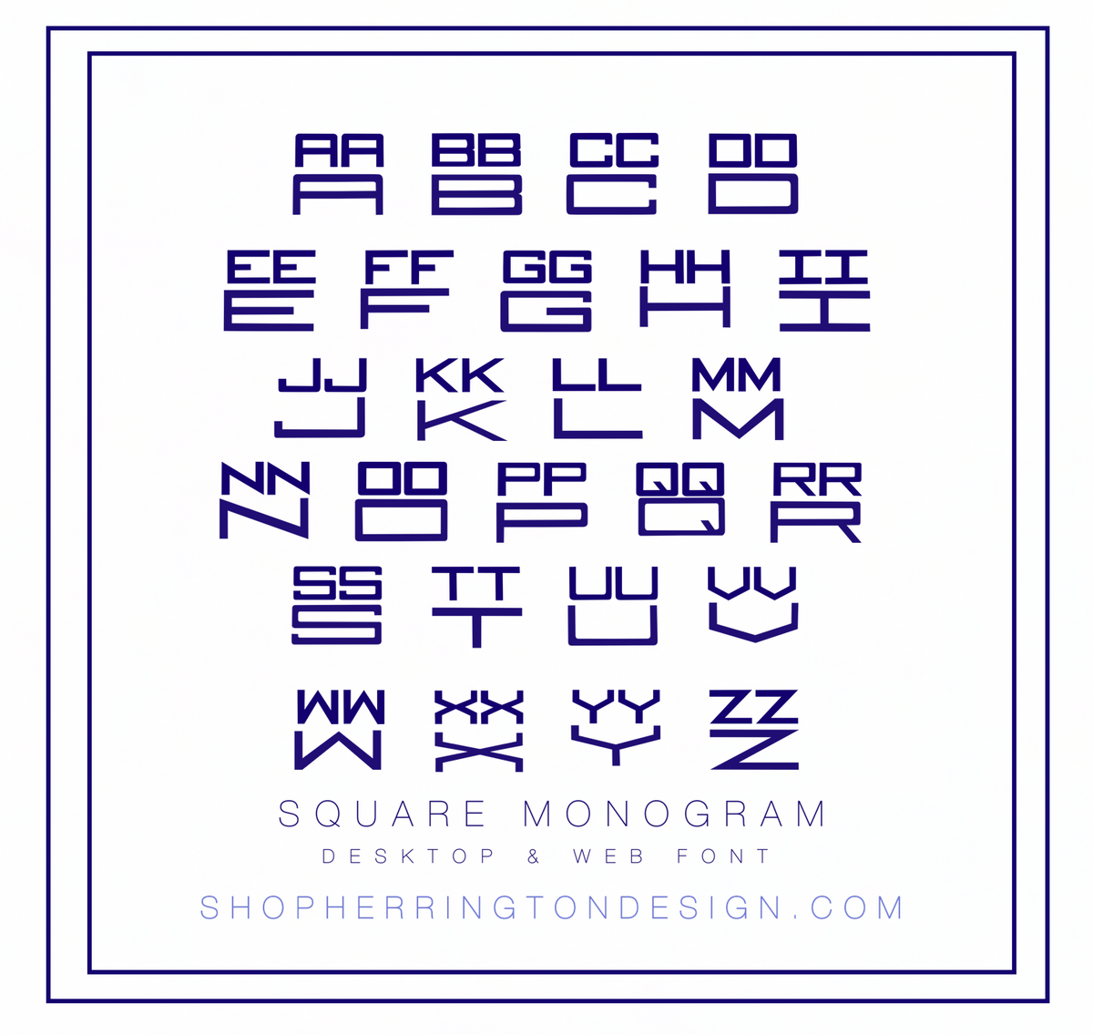 Square Type Monogram Font – HERRINGTON DESIGN