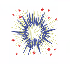 Firecracker Explosion July 4th Embroidery Design