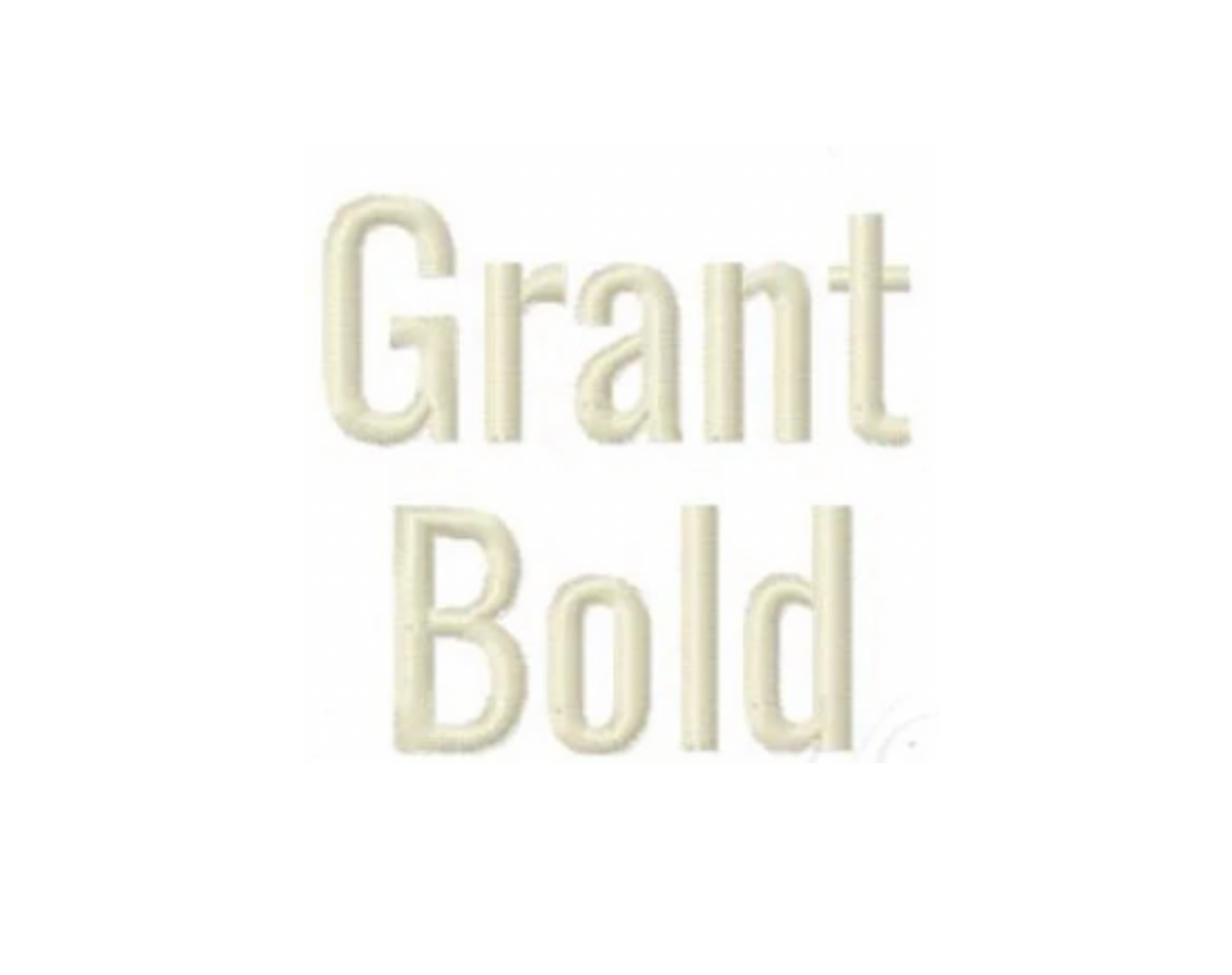 Bold Grant Satin Embroidery Font HERRINGTON DESIGN