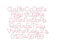 1/2" Gabby Raw Stitch Script Embroidery Font