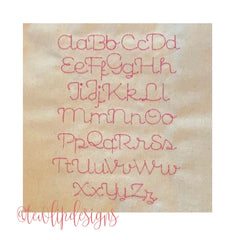 1.5" Gabby Raw Stitch Script Embroidery Font