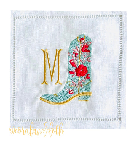 Chinoiserie Chic Cowboy Boots Embroidery Design