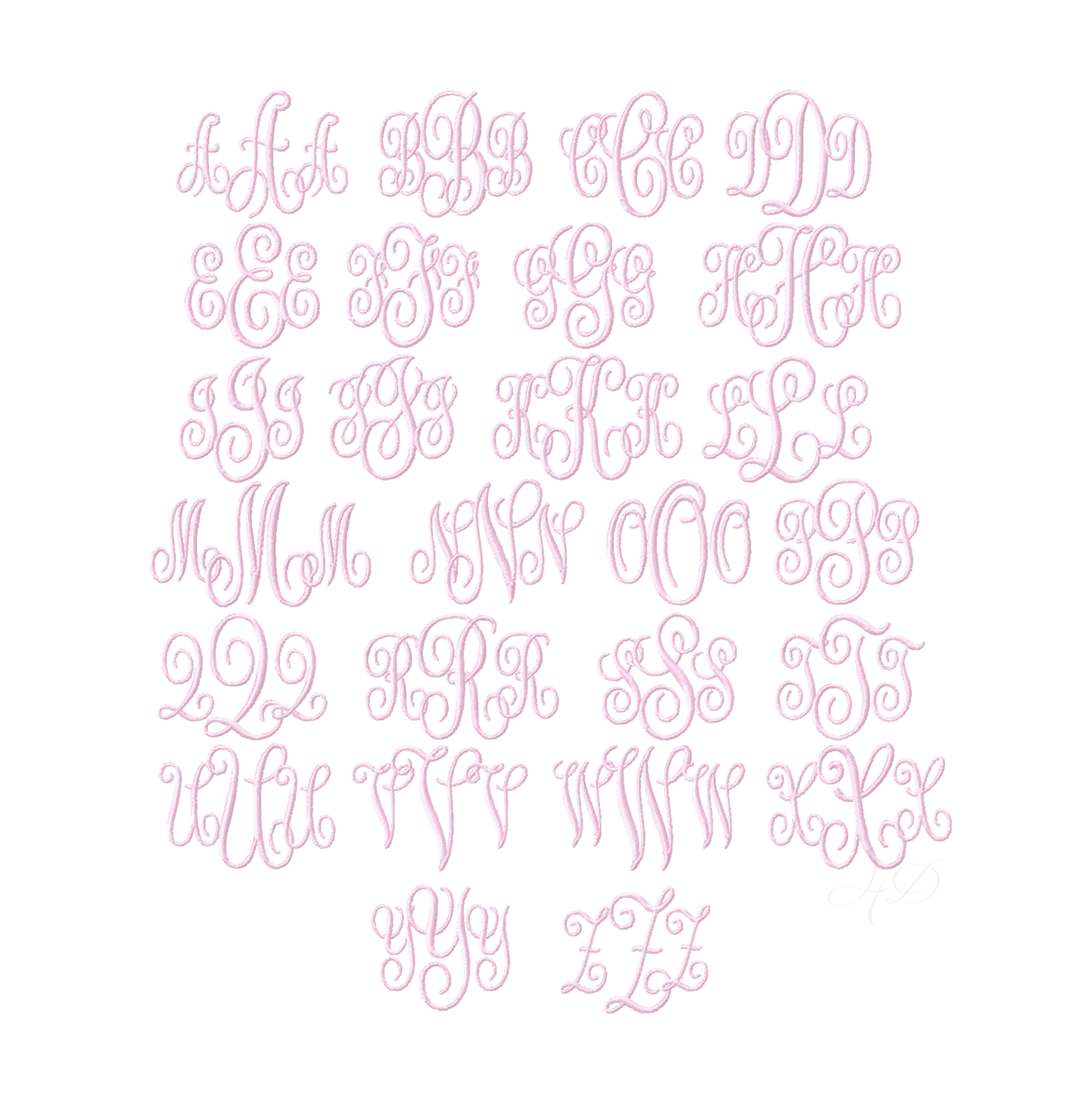 Allison Script Embroidery Font - Perfect for Custom Monograms ...