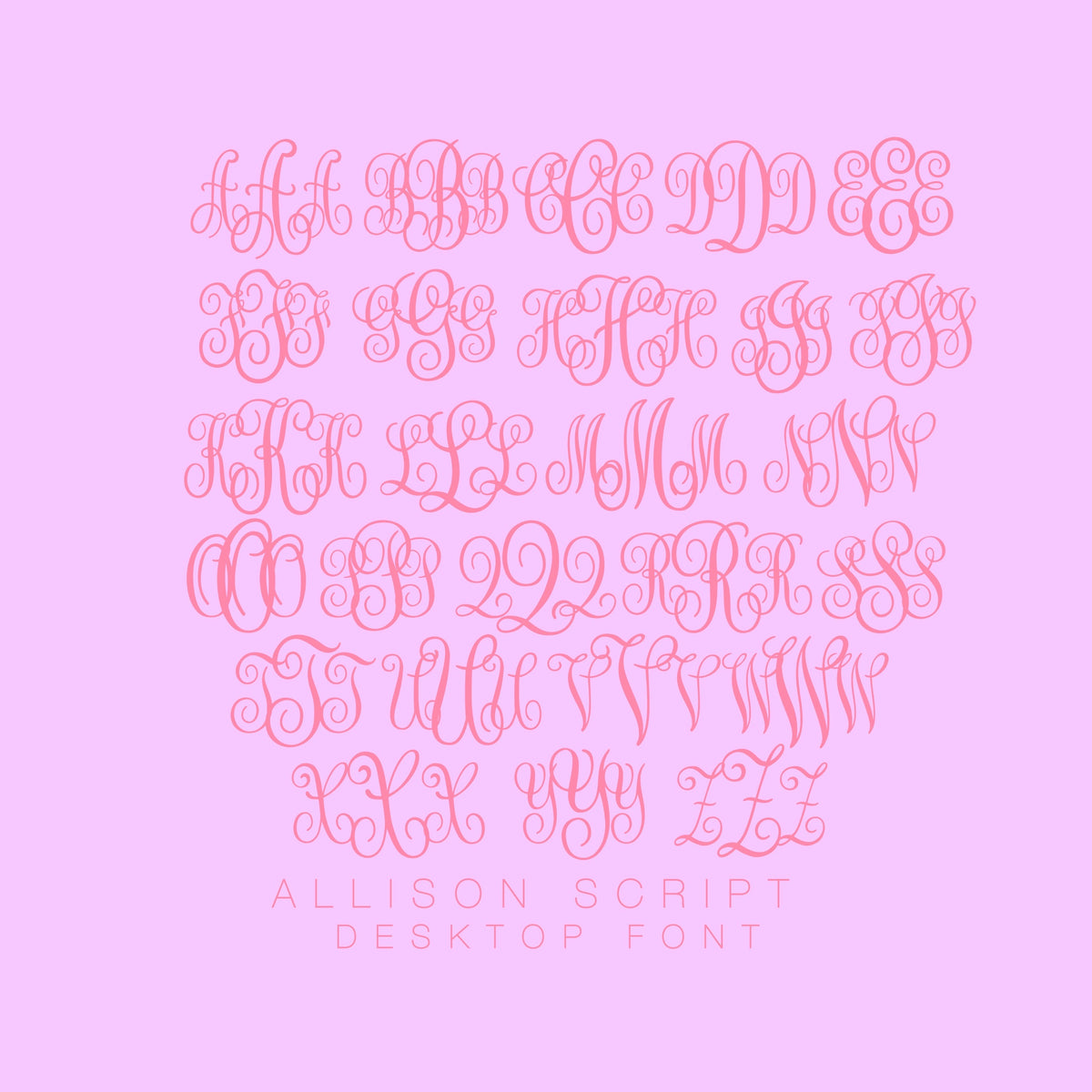 Allison Script TYPEFACE FONT – HERRINGTON DESIGN