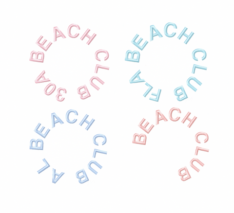 Beach Club Embroidery Design Collection