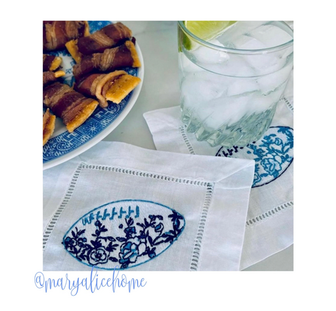 Chinoiserie Football Embroidery Design