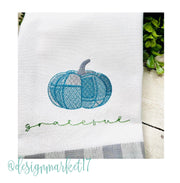Large Plaid Pumpkin Embroidery Design