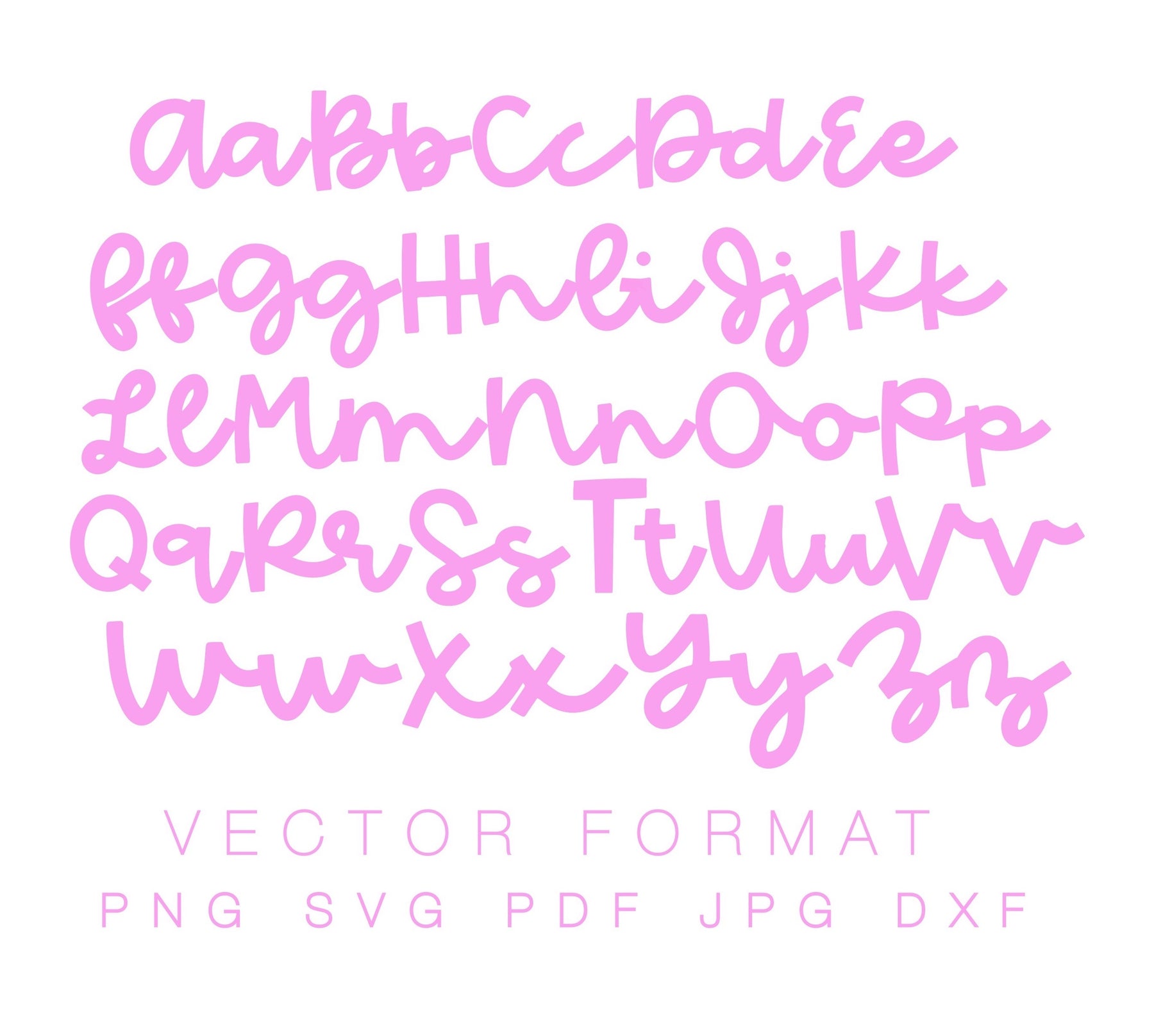Bold Script Alphabet Letters SVG DXF Vector Images Monogram 