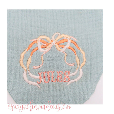 Ribbon Pumpkin Embroidery Design