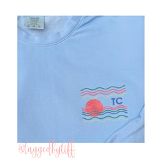 Vintage Beach Sunset Design