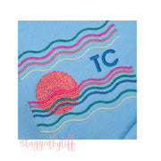 Vintage Beach Sunset Design