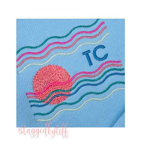 Vintage Beach Sunset Design