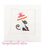 Grand Millenial Chinoiserie Chic Monkey with Umbrella Embroidery Design