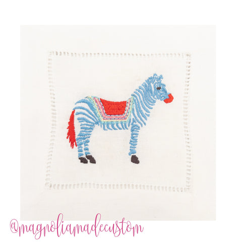 Grand Millenial Chinoiserie Chic Zebra Embroidery Design
