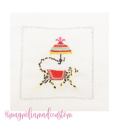 Grand Millenial Chinoiserie Chic Cheetah with Umbrella Embroidery Design