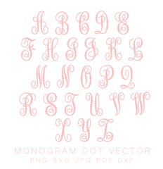 Monogram Dot Vector Files PNG SVG DXF PDF JPG