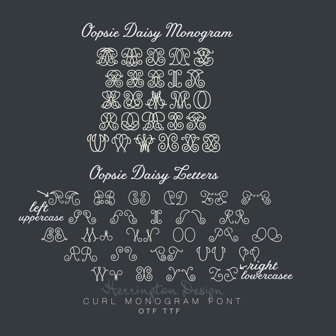 Fancy Script Monogram Font
