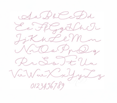 3/4" August Script Satin Embroidery Font