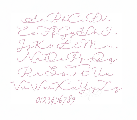 1.5" August Script Satin Embroidery Font
