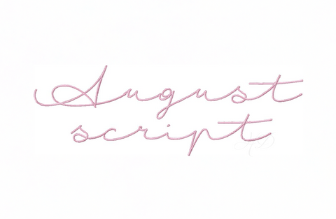 2" August Script Satin Embroidery Font