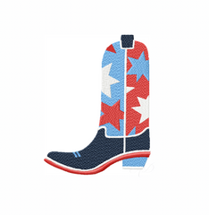 Star Cowboy Boot Embroidery Design