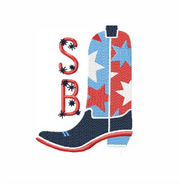 Star Cowboy Boot Embroidery Design