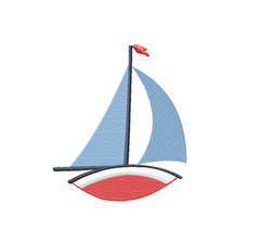 Nautical Sailboat Embroidery Design