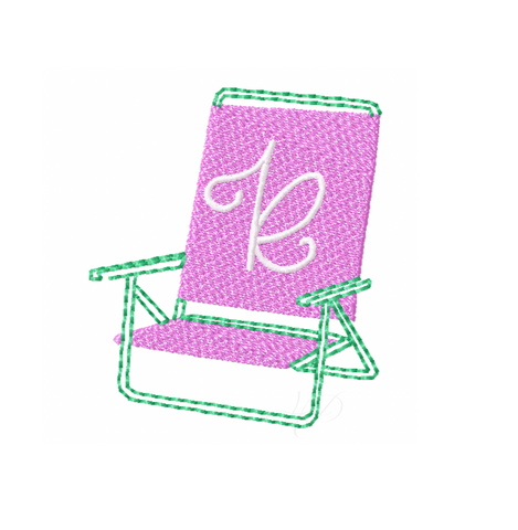 Beach Lounge Chair Embroidery Design