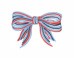 Patriotic Striped Bow Embroidery Design