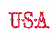 USA Western Monogram Embroidery Design