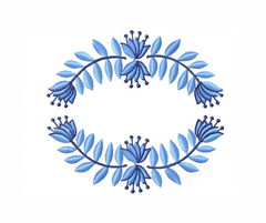 Boho Floral Wreath Embroidery Design