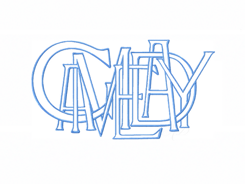 Game Day Embroidery Font LayeredType Outline Design