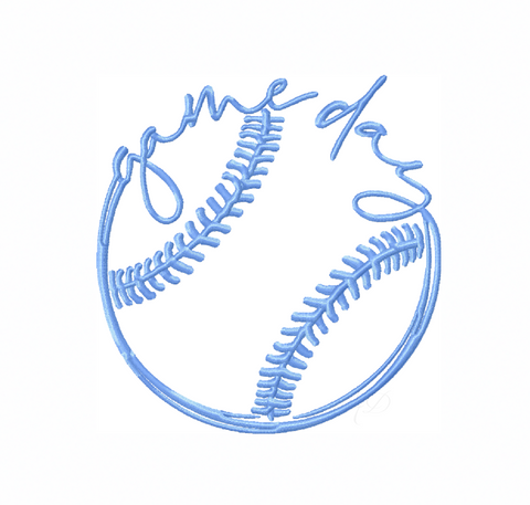 Game Day Baseball Softball Embroidery Design
