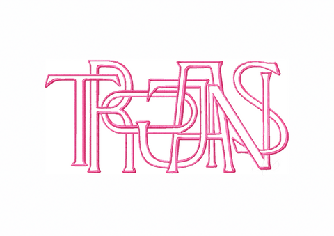 Trojans Embroidery LayeredType Outline Design