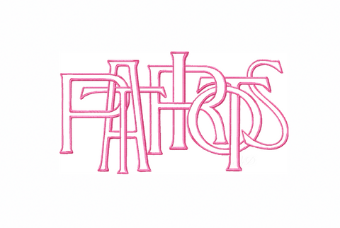 Patriots Embroidery Design LayeredType Outline Design