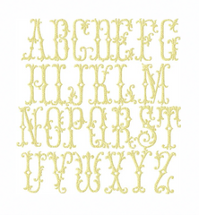 Filigree Fill Scroll Type Embroidery Font 5x7