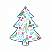 Holly Christmas Tree Embroidery Design