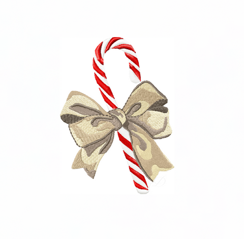 Candy Cane Bow Embroidery Design