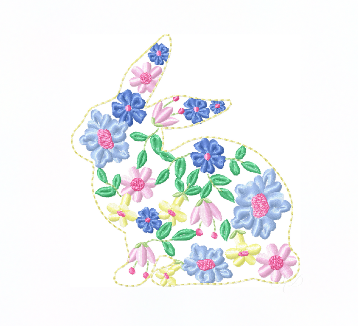 Floral Easter Bunny Embroidery Design – HERRINGTON DESIGN