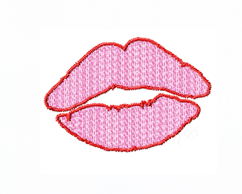 Lips Fill Outline Embroidery Design