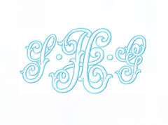 Embossed Monogram Satin Embroidery Font 4x4