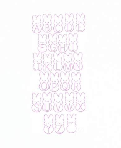 Peeps Easter Bunny Candy Embroidery Font 4x4 Package