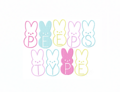 Peeps Easter Bunny Candy Embroidery Font 4x4 Package