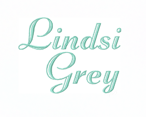 Lindsi Grey Satin Inline Embroidery Font