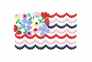 Floral Scalloped Flag Embroidery Design (Copy)