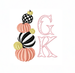 Painted Pumpkin Topiary Embroidery Design